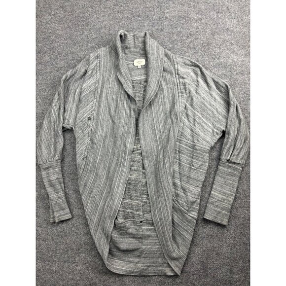 Wilfred Cardigan Women's S Gray Stripe Open Front Knit Cocoon Sweater Studded - Picture 1 of 8